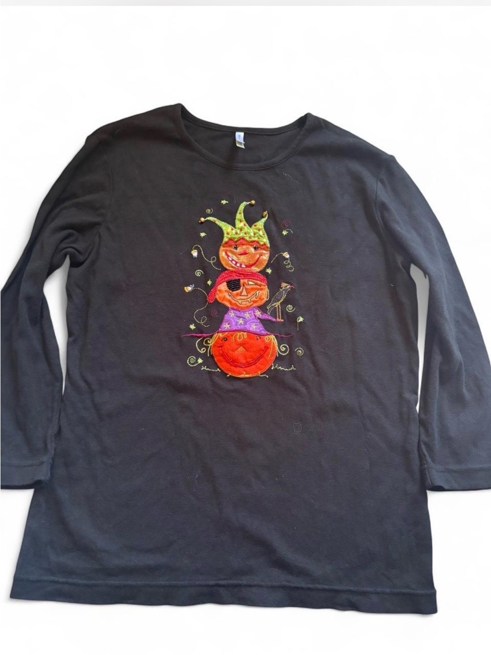 Rare ✨ Vintage Y2K White Stag Halloween Embroidered Pumpkin T-Shirt
